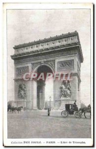 Old Postcard The Paris Arc de Triomphe