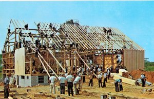 An Amish Barn-Raising - Amish neighbors join each other without pay, to const...