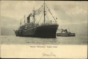 Steamer Ship Minnesota Seattle WA Harbor c1906 Postcard