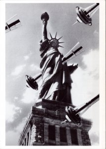 Postcard Art NYC Seattle - Statue of Liberty - Attack of the Space Needles