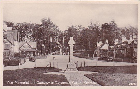 Scotland Kenmore War Memorial and Gateway to Taymouth Castle Real Photo