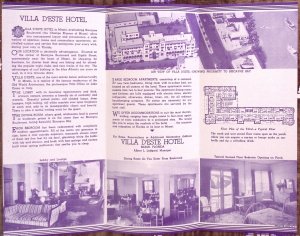 1930s MIAMI FL VILLA D'ESTE HOTEL 8th STREET BISCAYNE BOULEVARD BROCHURE Z3392