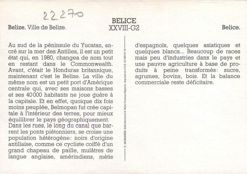 Belize Belice Ville de Belize