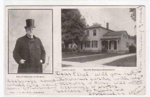 David Harum & Residence of Homer Homeville Novel Fiction New York 1905 postcard