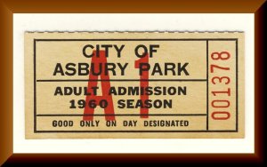 Unused 1960 Bathing Permit Ticket, Asbury Park,New Jersey/NJ