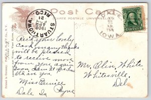 1908 Sperry Light & Breakwater New Haven Connecticut CT Rocks Posted Postcard