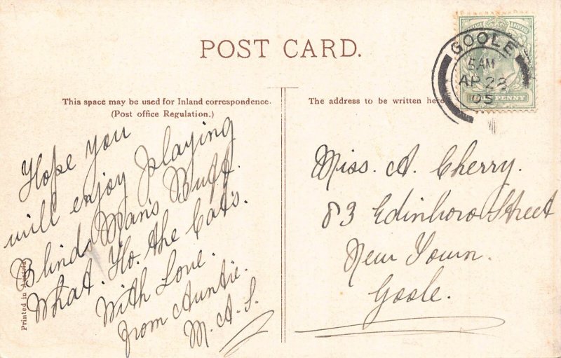 Anthropomorphic Humanized Cat Blind Man's Buff in Catland 1905 postcard ...