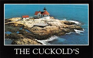 Boothbay Harbor, ME Maine  CUCKOLD'S LIGHT HOUSE  Vintage Framed Postcard