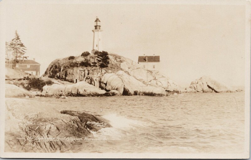 Lighthouse Point Atkinson Vancouver BC Gowen Sutton Unused RPPC Postcard F73