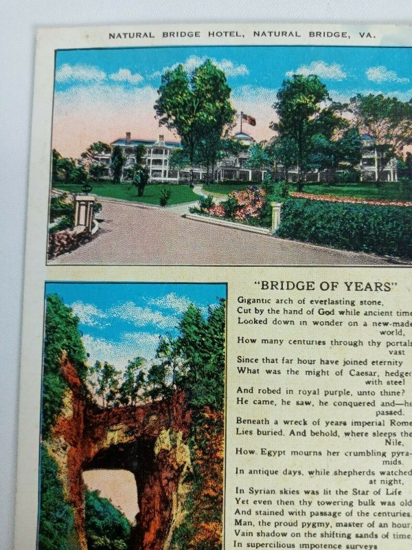 Vintage Postcard Natural Bridge Hotel Natural Bridge VA Bridge of Years