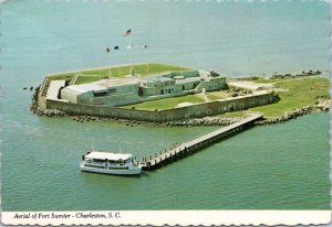 Postcard SC Charleston - Aerial of Fort Sumter