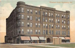 A59/ Richmond Indiana In Postcard 1910 Westcott Hotel Building