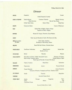 MK-064 UK Sylvania Cunard Cruise Ship Menu March 1966 Neuschwanstein Castle