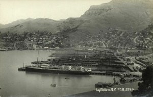 new zealand, LYTTELTON, Port Harbour Scene, Steamer (1910s) RPPC