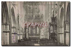 Caen Old Postcard Interior of Saint Pierre & # 39eglise