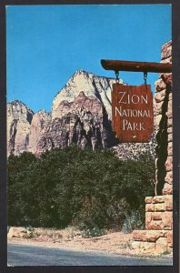 Utah Gateway to Zion National Park entrance sign Chrome