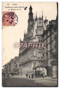 Postcard Old Paris Faubourg Saint Martin and X of the Mayor