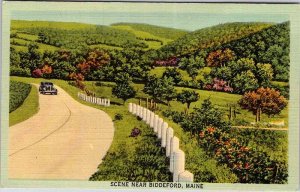 Postcard ROAD SCENE Biddeford Maine ME AM6162