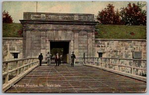 Fortress Monroe Virginia c1910 Postcard Main Gate