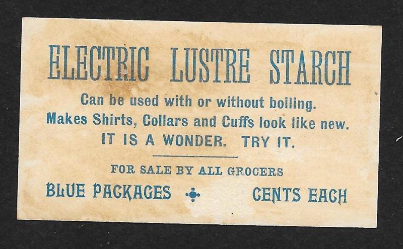 VICTORIAN TRADE CARD Electric Lustre Starch Children