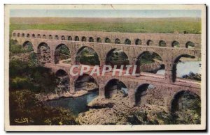 Old Postcard Nimes Roman Aqueduct Pont Du Gard
