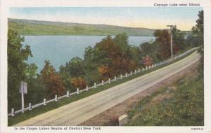 Cayuga Lake near Ithaca NY, New York - Finger Lakes Region - pm 1943 - Linen