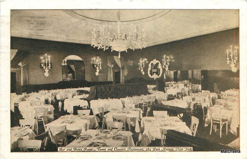 1950 Interior Town & Country Restaurant Bar Town Room NEW YORK postcard 10202