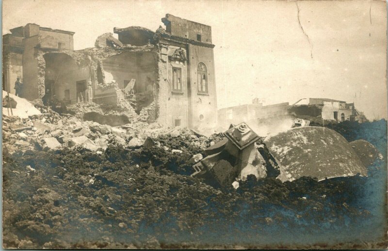 Vtg Véritable Photo Carte Postale Cppr Naples Italie 1906 Mt.Vésuve Eruption