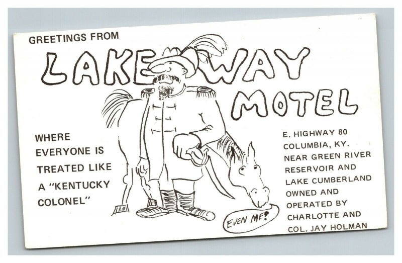 Vintage 1960's Advertising Postcard Lakeway Motel Highway 80 Columbia Kentucky 