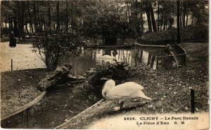 CPA CLICHY Le Parc Denain-La Piéce d'Eau (413387)