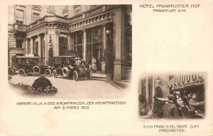 Hotel Frankenfurter Hof KronPrinzen Frankfurt AM Germany 1927 postcard