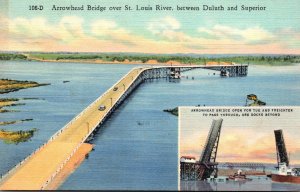 Minnesota Duluth Arrowhead Bridge Over St Louis River Curteich