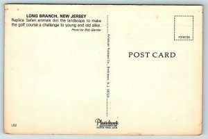 Postcard NJ Long Branch Safari Animals Miniature Mini Golf Course C33