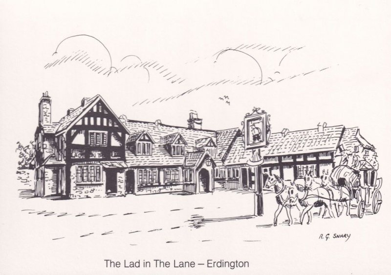 The Lad In The Lane Erdington Pub West Midlands Painting Postcard