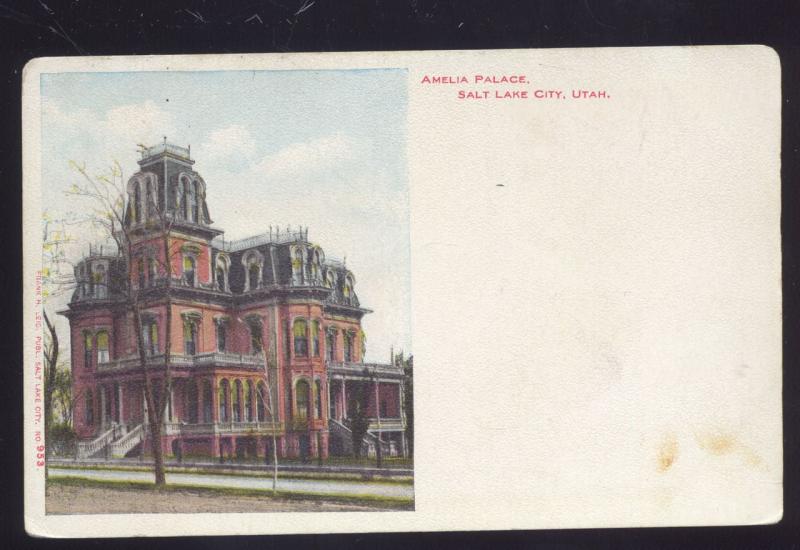 SALT LAKE CITY UTAH AMELIA PALACE FRANK H LEIB #953 ANTIQUE VINTAGE POSTCARD