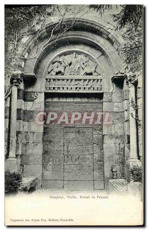 Old Postcard Vizille Dauphine Prioress Portal