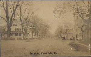 Kezar Falls ME Maine Street c1910 Real Photo Postcard