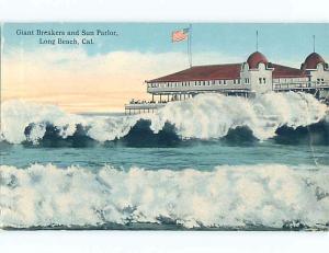 Divided-Back BIG BREAKER WAVES AT SUN PARLOR Long Beach - Los Angeles CA ho3588