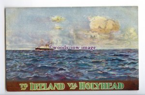 su3376 -  The Postal Route, Ireland via Holyhead - LNWR Poster Advert - postcard