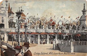 Luna Park Restaurant Coney Island, NY, USA Amusement Park 1908 