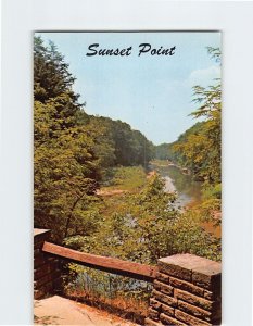 Postcard Sunset Point in Turkey Run State Park Marshall Indiana USA