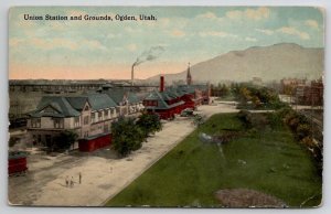 Ogden Utah Union Station And Grounds Postcard K26