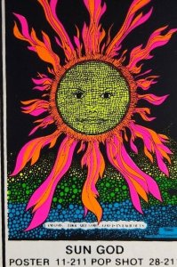 Pop Shot Sticker Sun God Psychedelic Mod Hippy Art Vintage Retro Tom Gatz 1960s