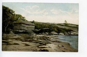 Cushing Island ME Beach and Bathing House Casco Bay Postcard