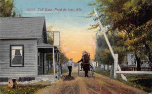 Toll Gate Horse Buggy Fond du Lac Wisconsin 1911 postcard
