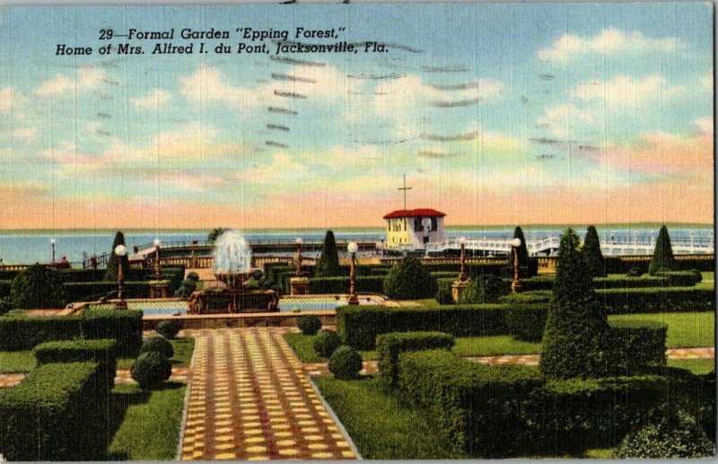 Formal Garden Epping Forest Jacksonville Beach Fla. Postcard Standard View Card