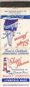 Lynnfield, Massachusetts/MA Match Cover, Ship's Haven Restaurant, Rt 1