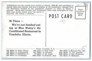 c1960s Old State Capitol Exterior Vandalia Illinois IL Unposted Vintage Postcard