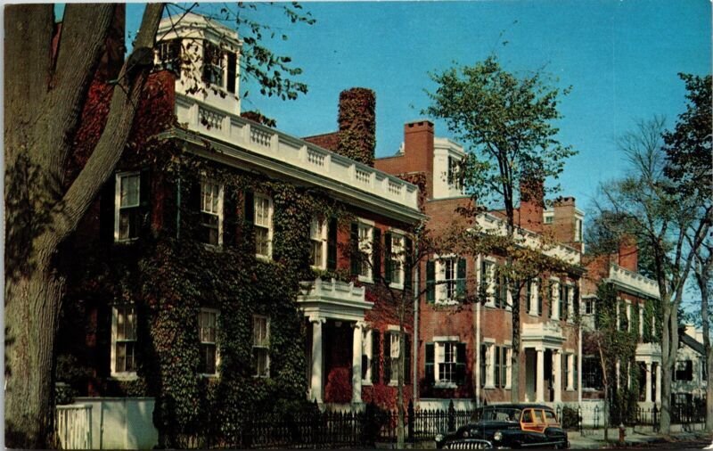 Historic Starbuck Houses Streetview Nantucket Massaachusetts Chrome Postcard