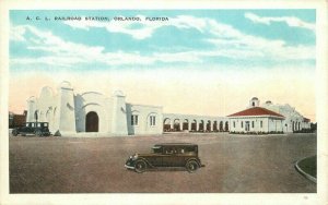 Orlando Florida ACL Railroad Station automobiles Kropp Postcard 21-14047